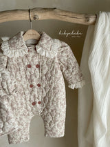 ［HIBYEBEBE］Iris flower lace quilting suit