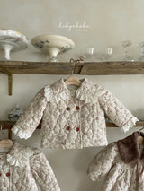 ［HIBYEBEBE］Iris flower lace quilting jacket