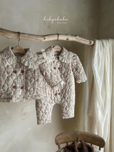 ［HIBYEBEBE］Iris flower lace quilting suit