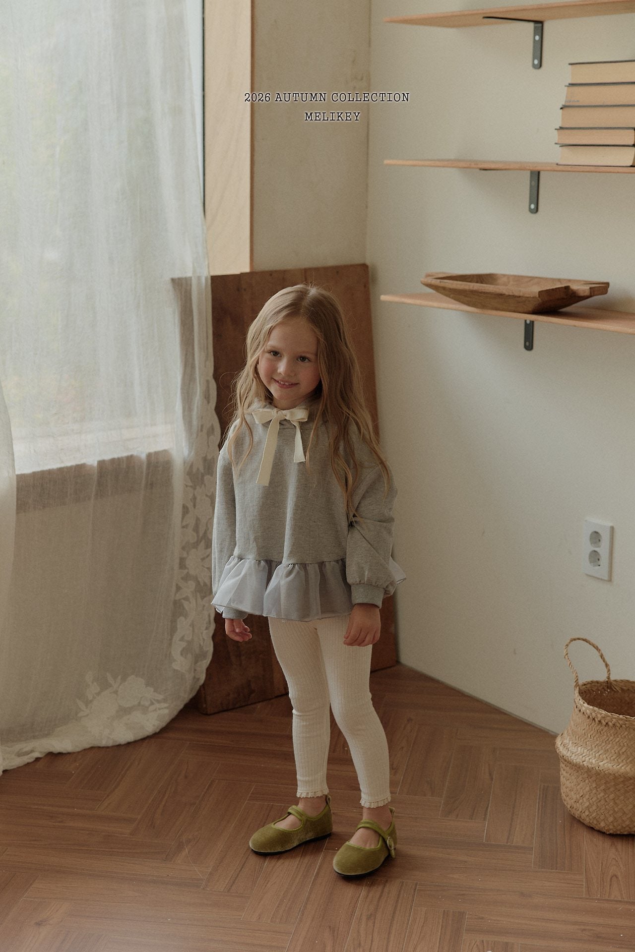 ［Melikey］Lace point rib leggings