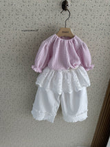 ［mienbloom.B］Frill wide pants