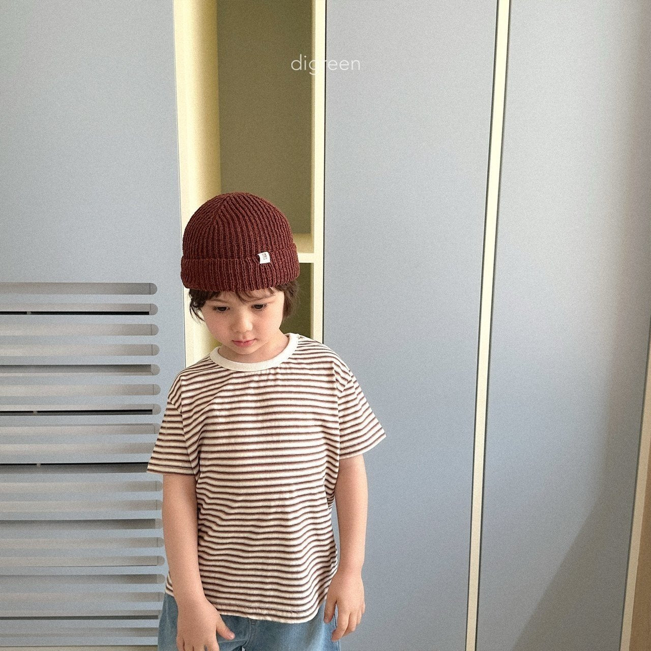 ［digreen］Preppy stripe tee