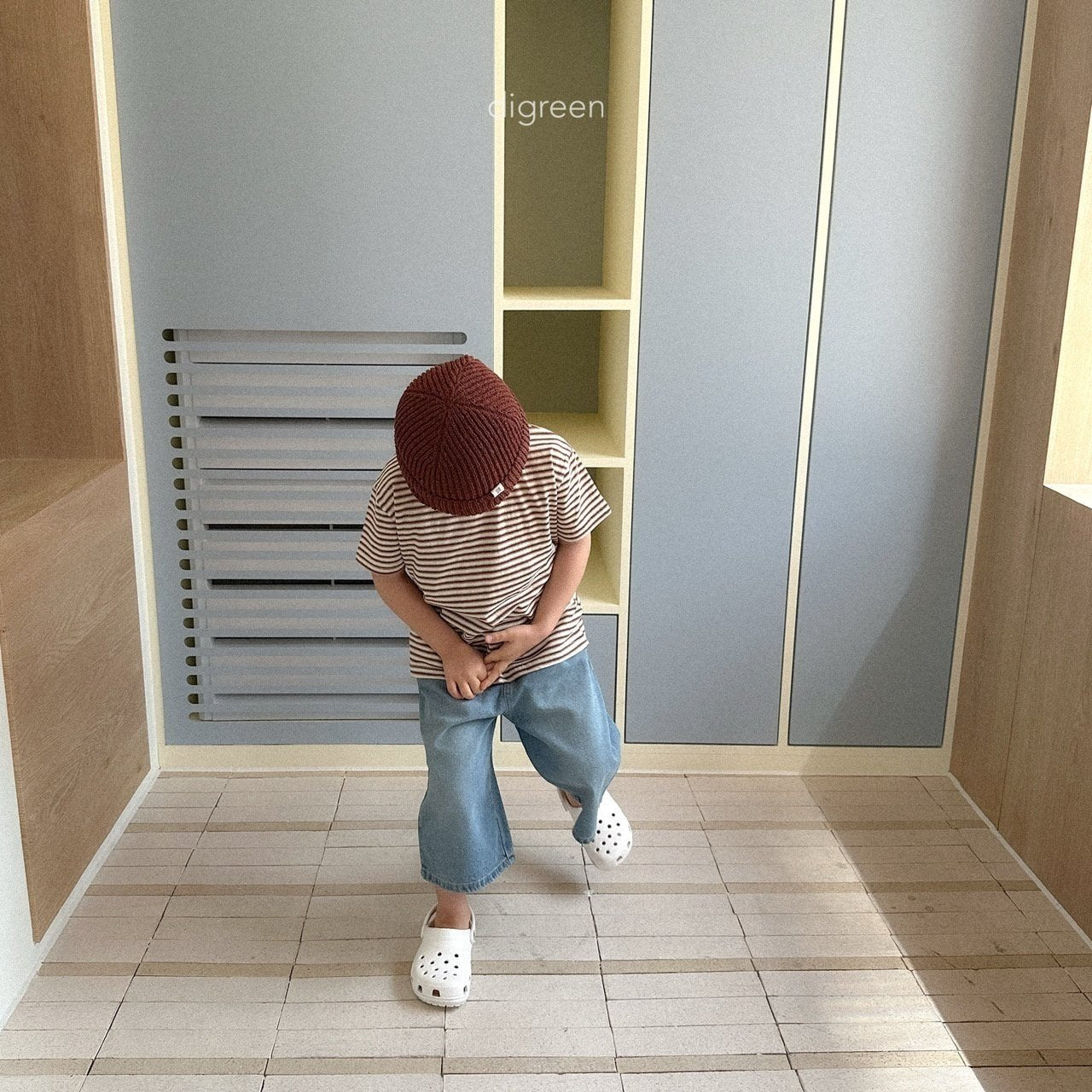 ［digreen］Preppy stripe tee