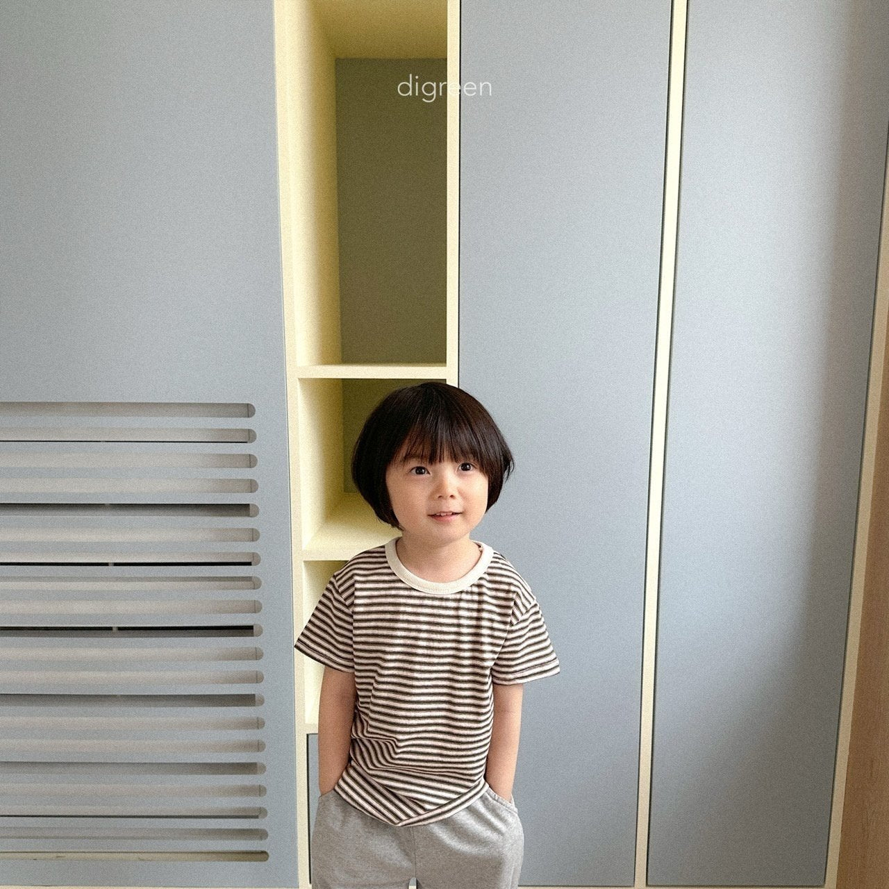 ［digreen］Preppy stripe tee