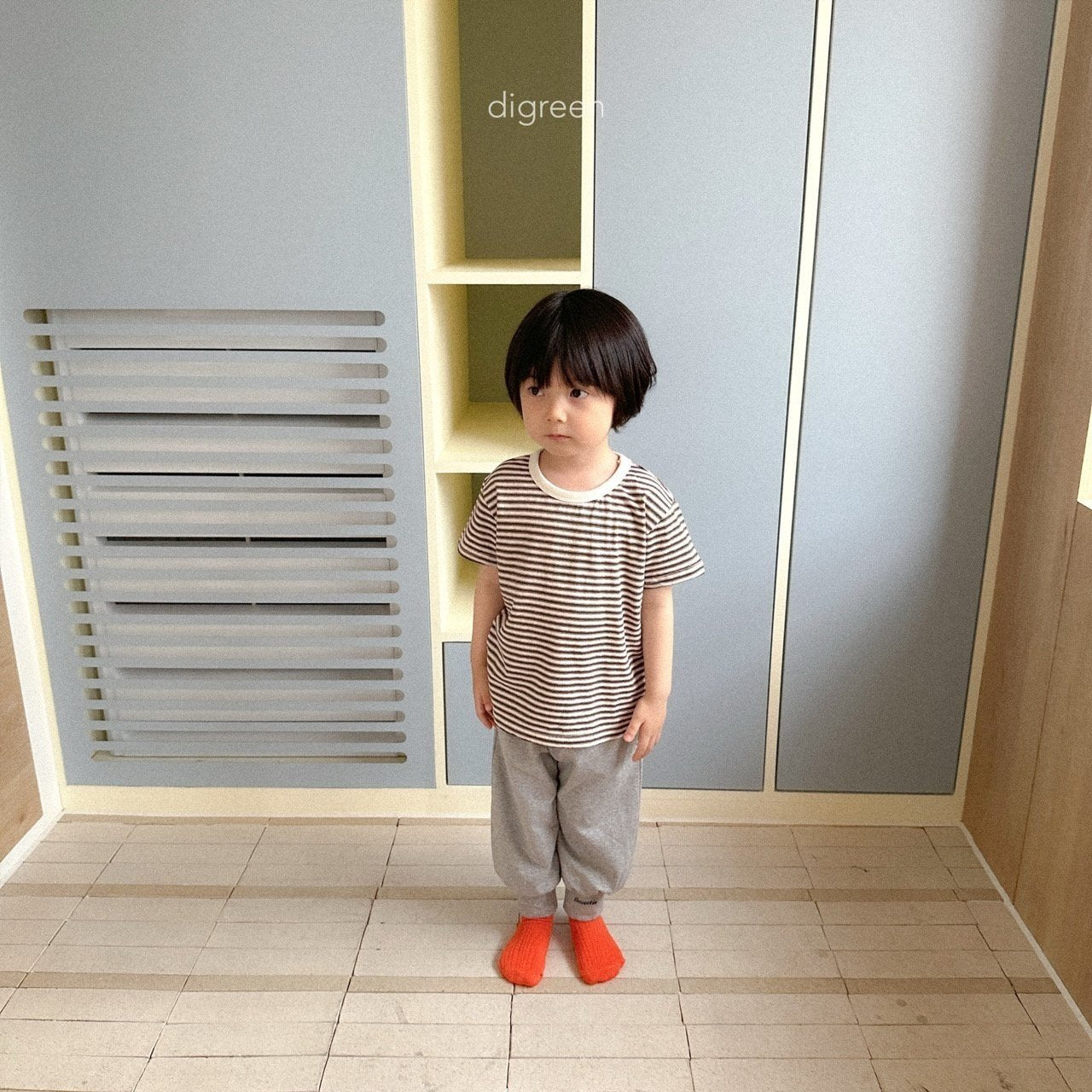 ［digreen］Preppy stripe tee
