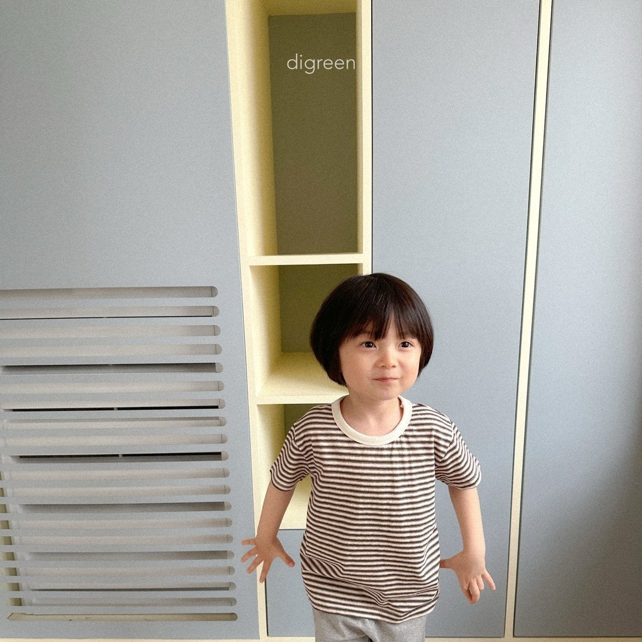 ［digreen］Preppy stripe tee
