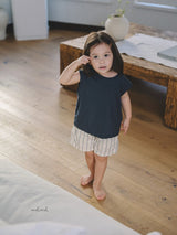 ［MELMEL］Stripe cotton short pants