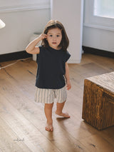［MELMEL］Stripe cotton short pants