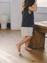 ［MELMEL］Stripe cotton short pants