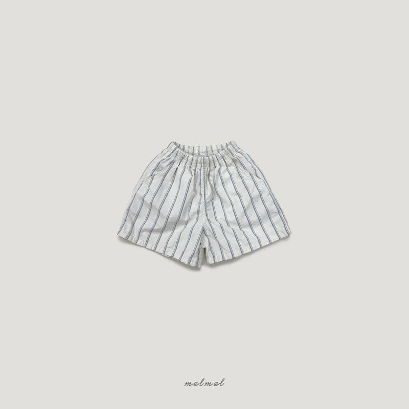 ［MELMEL］Stripe cotton short pants