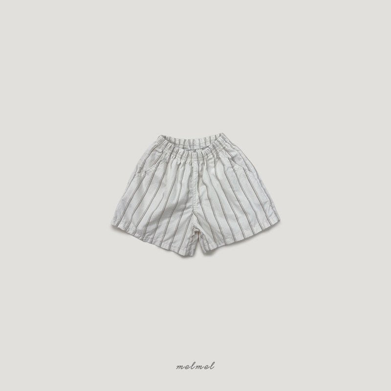 ［MELMEL］Stripe cotton short pants