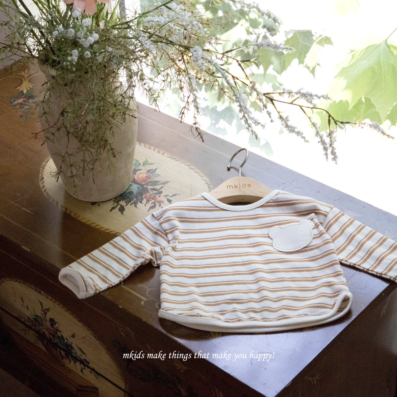 ［mkids］Bear stripe tee