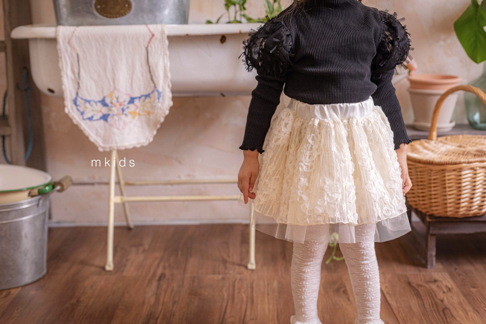 ［mkids］Flora lace skirt