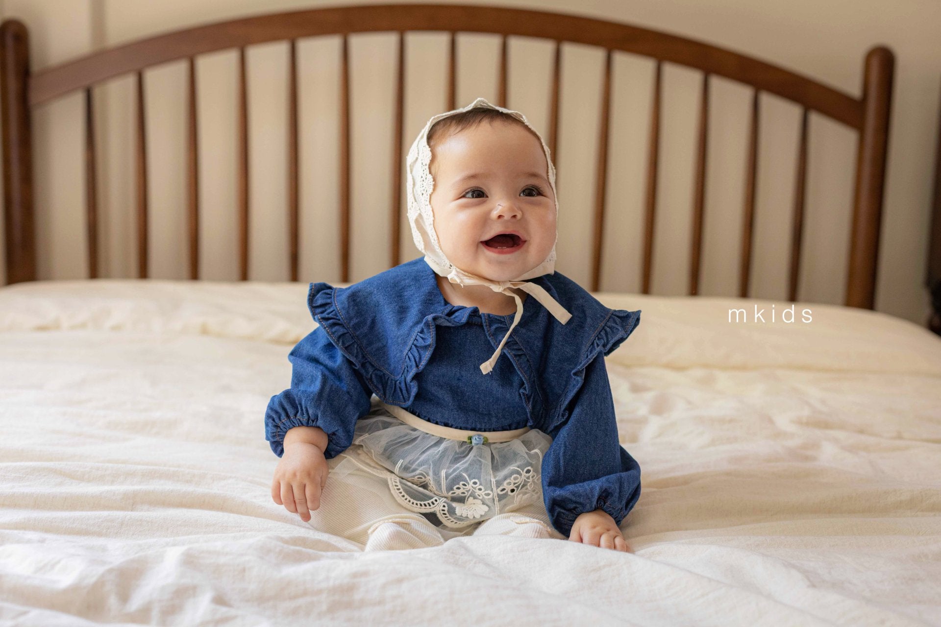 ［mkids］Flower lace apron