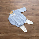 ［mkids］Vest ribbon tie rompers