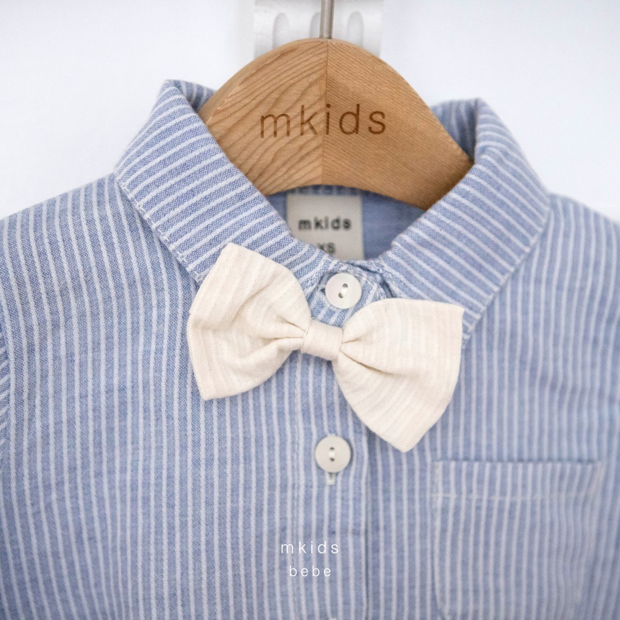 ［mkids］Vest ribbon tie rompers