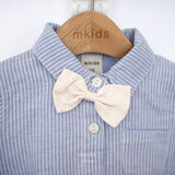 ［mkids］Vest ribbon tie rompers