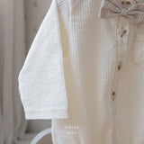 ［mkids］Vest ribbon tie rompers