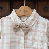 ［mkids］Vest ribbon tie rompers