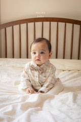 ［mkids］Vest ribbon tie rompers