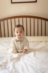 ［mkids］Vest ribbon tie rompers