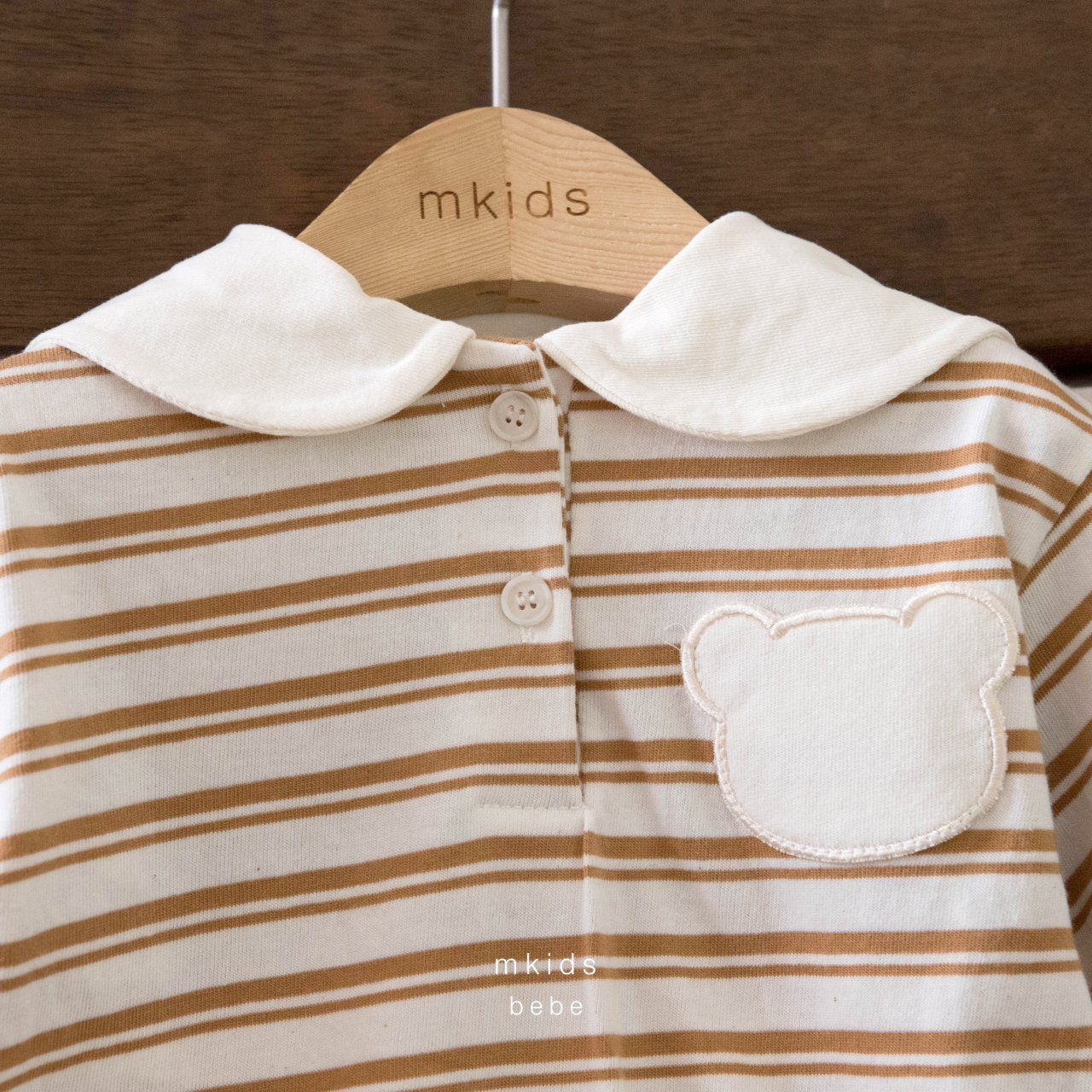 ［mkids］Bear stripe rompers