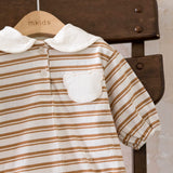 ［mkids］Bear stripe rompers