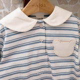 ［mkids］Bear stripe rompers