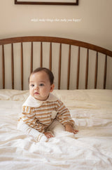 ［mkids］Bear stripe rompers