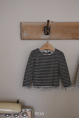 ［ROA］Runa stripe lace tee