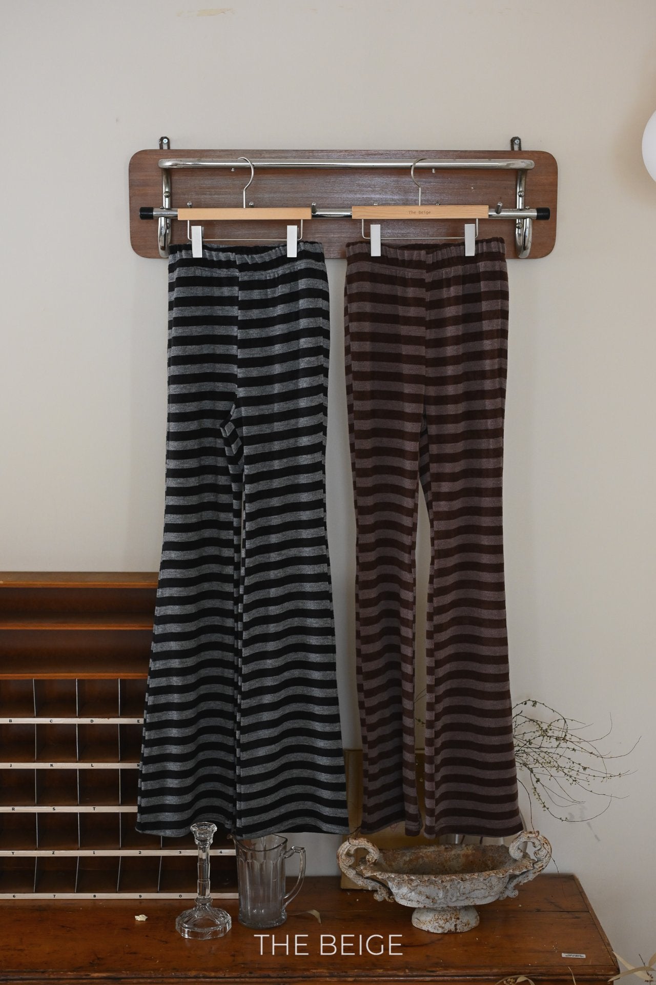 ［The beige］Stripe flare pants (kids & adult)