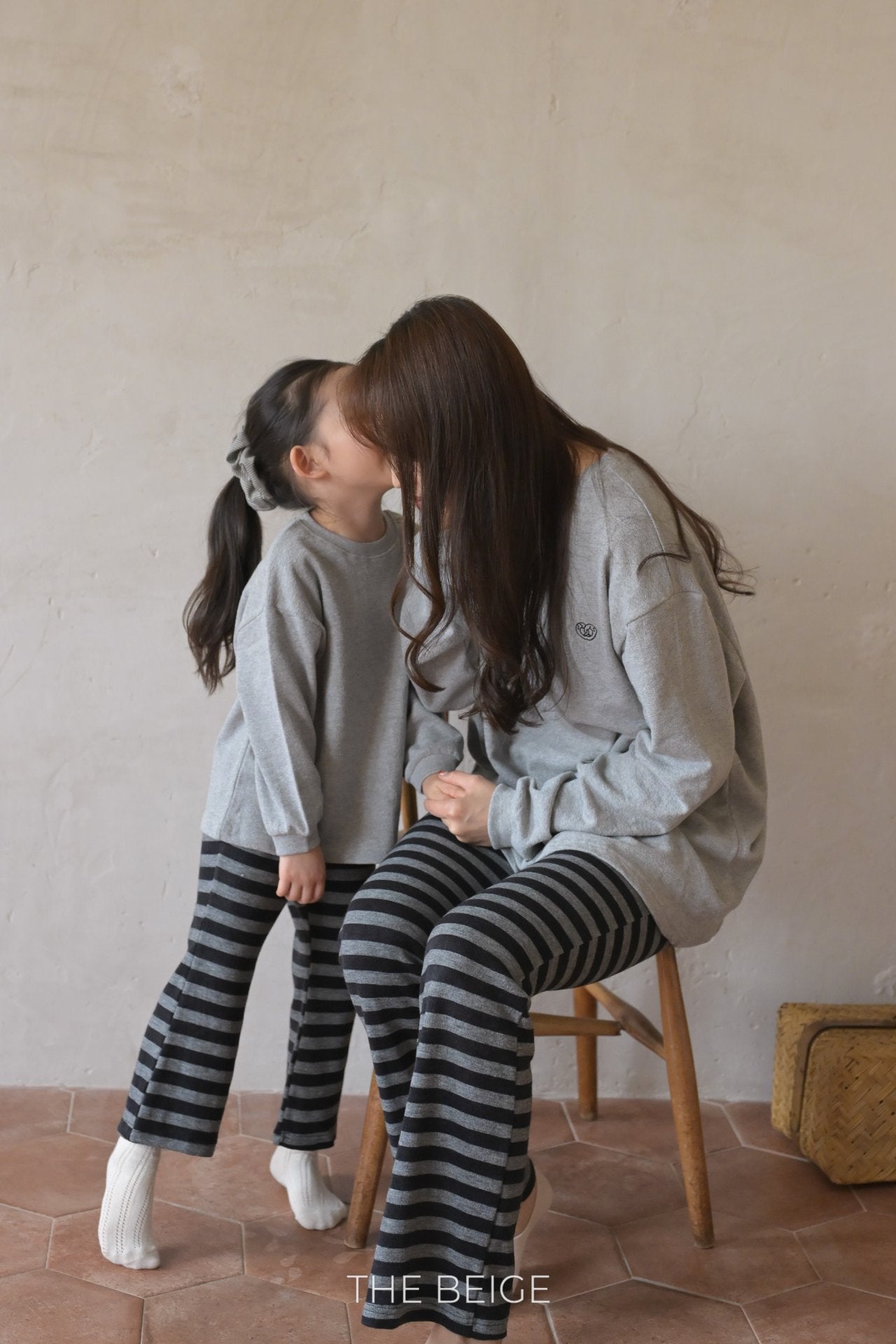［The beige］Stripe flare pants (kids & adult)