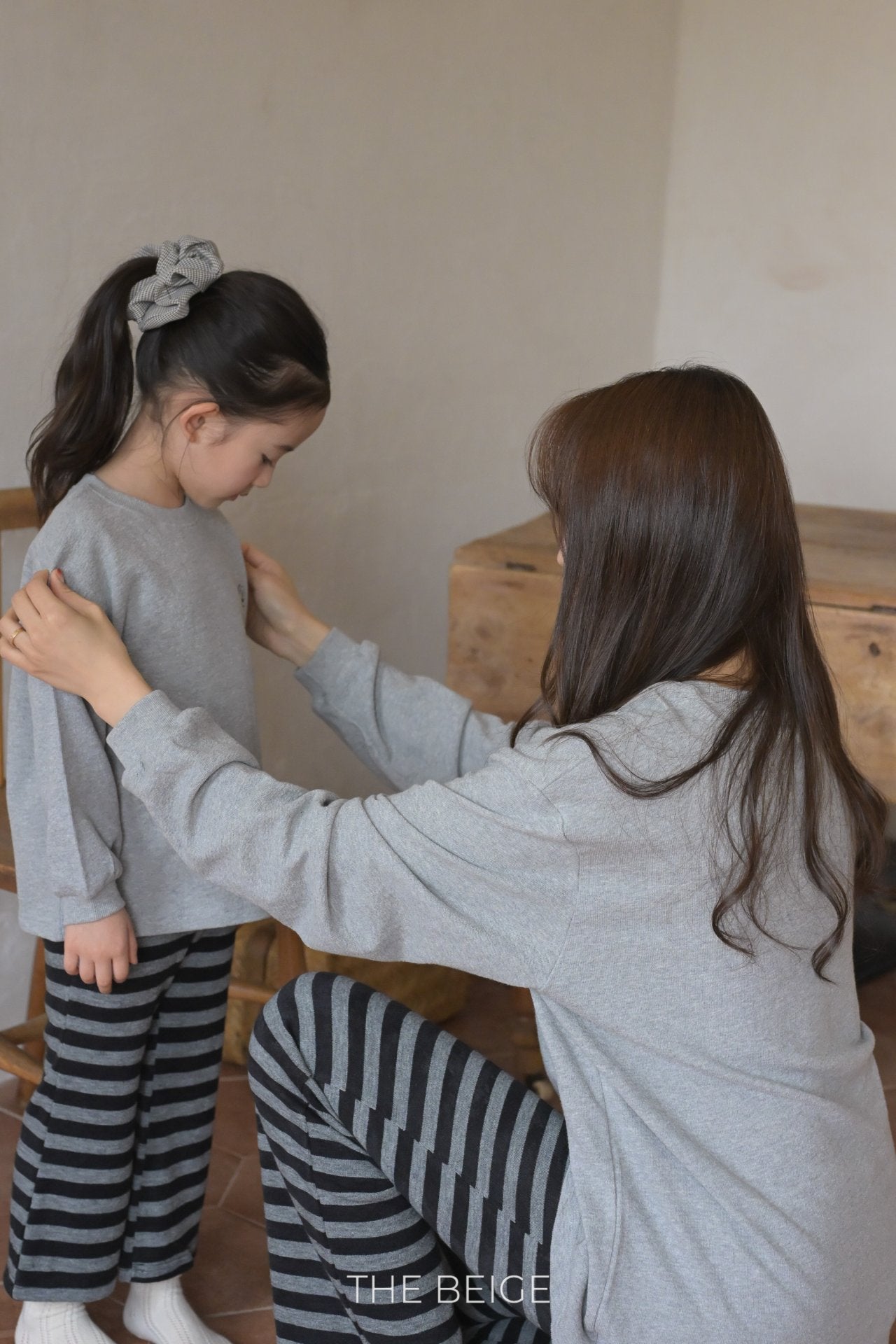 ［The beige］Stripe flare pants (kids & adult)
