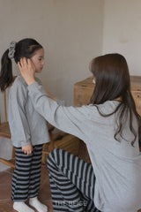 ［The beige］Stripe flare pants (kids & adult)