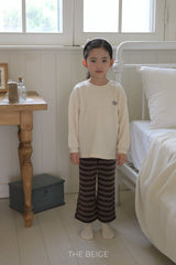 ［The beige］Stripe flare pants (kids & adult)