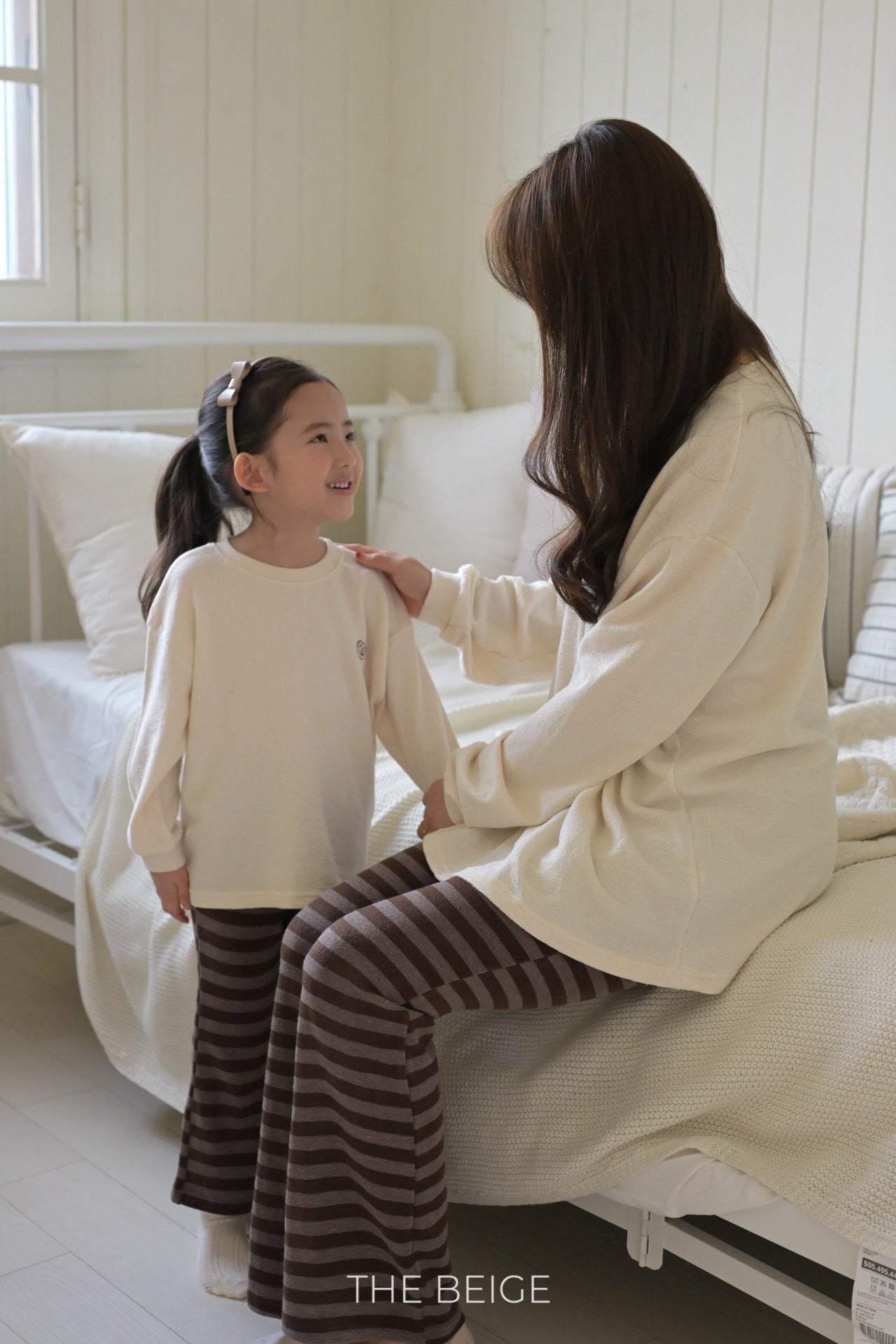 ［The beige］Stripe flare pants (kids & adult)