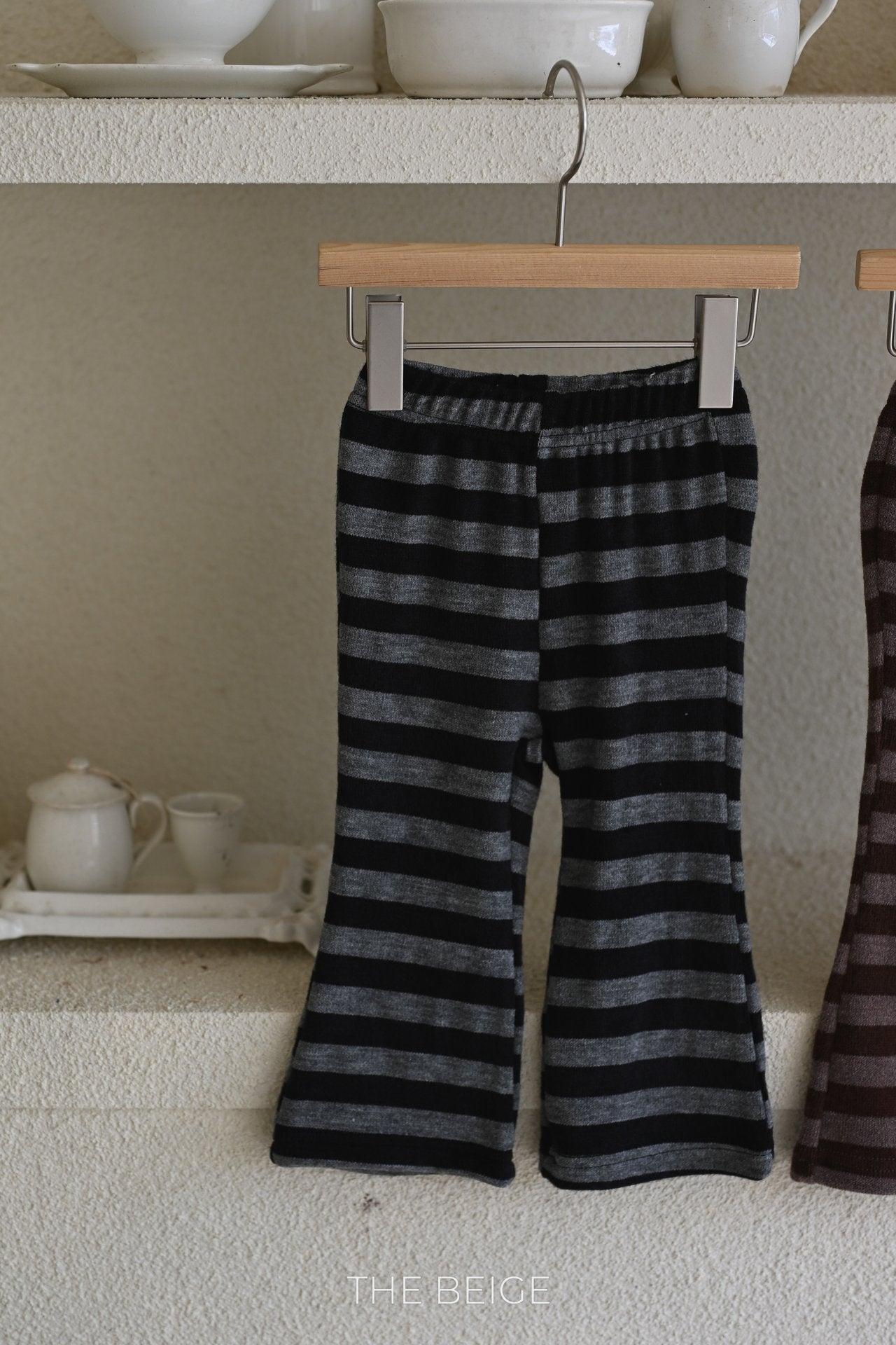 ［The beige］Stripe flare pants (kids & adult)
