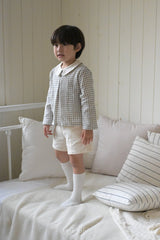 ［The beige］Sela button short pants