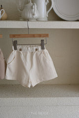 ［The beige］Sela button short pants