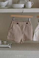 ［The beige］Sela button short pants