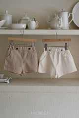 ［The beige］Sela button short pants
