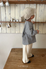 ［The beige］Rib straight pants