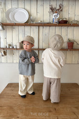 ［The beige］Rib straight pants