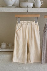 ［The beige］Rib straight pants