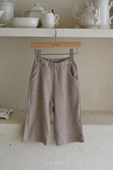 ［The beige］Rib straight pants