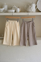 ［The beige］Rib straight pants