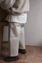 ［The beige］Pocket stripe pants