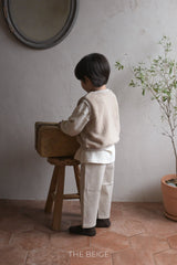［The beige］Pocket stripe pants