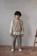 ［The beige］Pocket stripe pants
