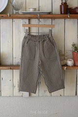 ［The beige］Pocket stripe pants